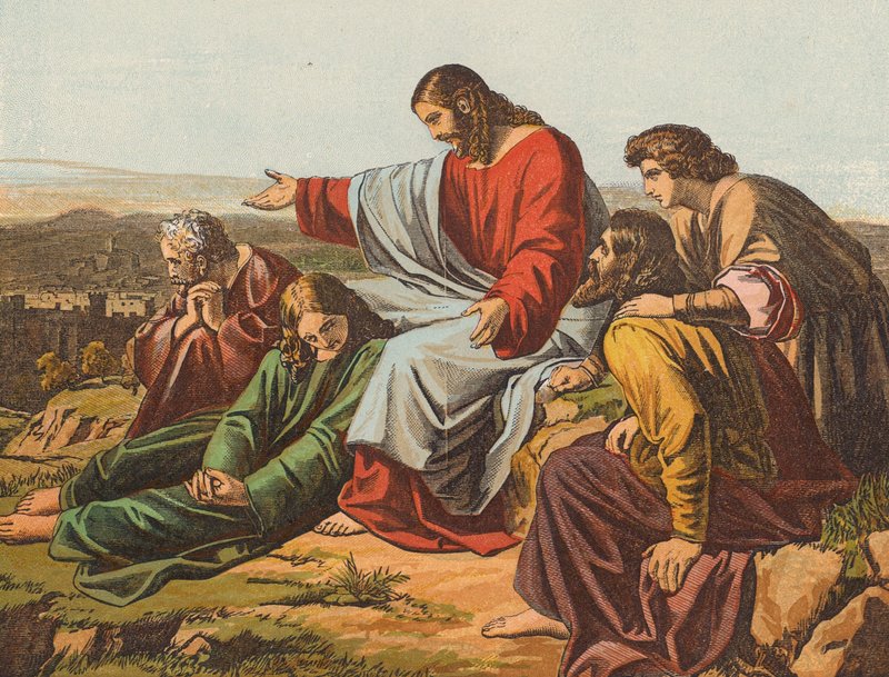Chrystus płaczący nad Jerozolimą (kolorowa litografia) autorstwa English School