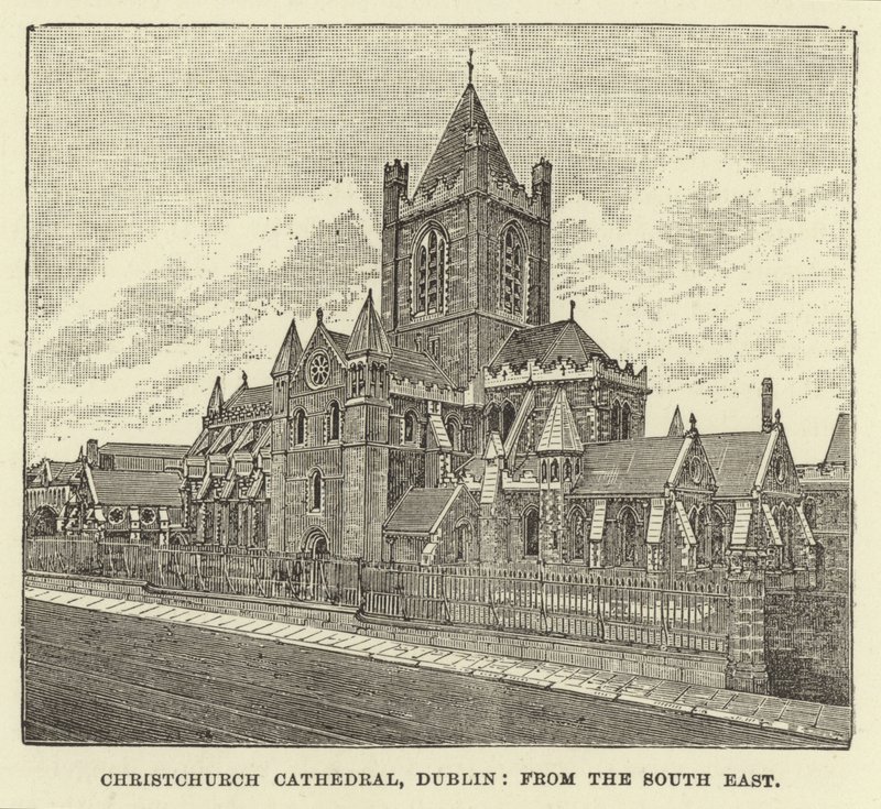 Katedra Christchurch w Dublinie, od południowego wschodu autorstwa English School