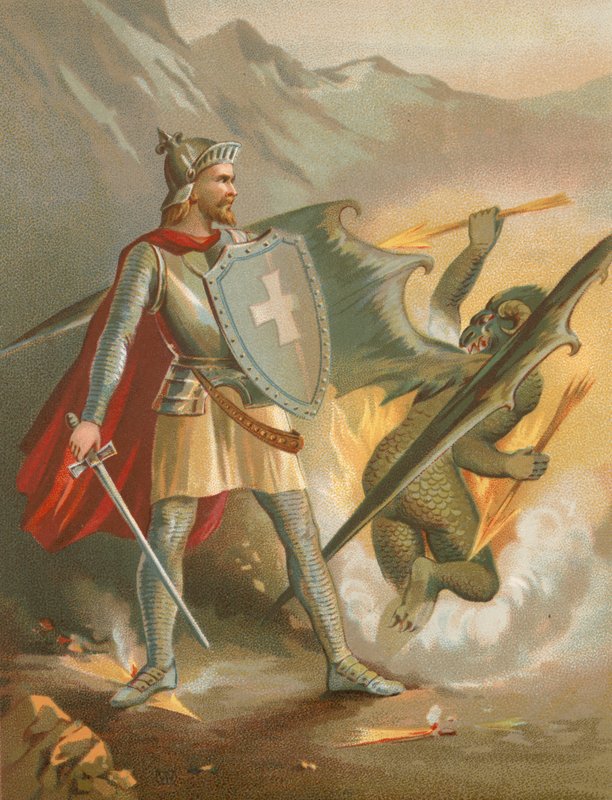 Chrześcijanin pokonuje Apollyona autorstwa English School