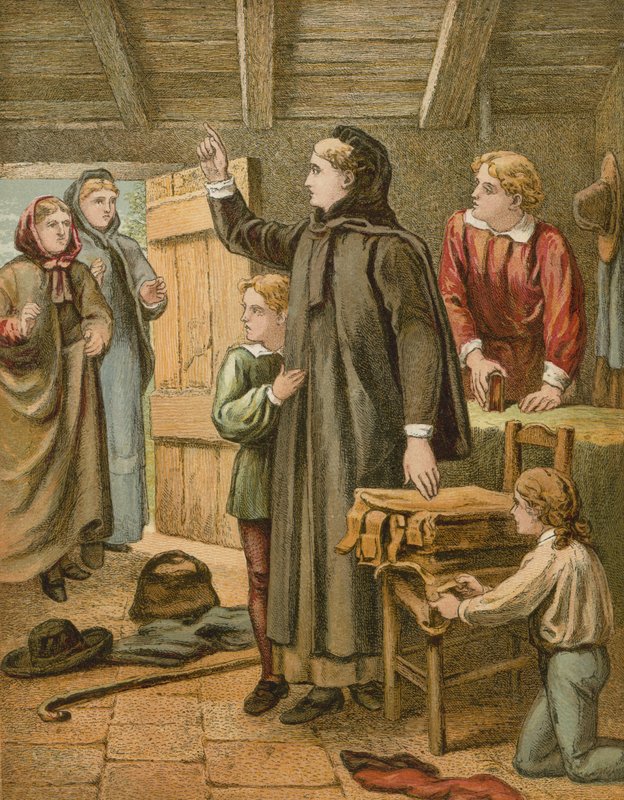Christiana odwiedzana przez dwóch sąsiadów autorstwa English School