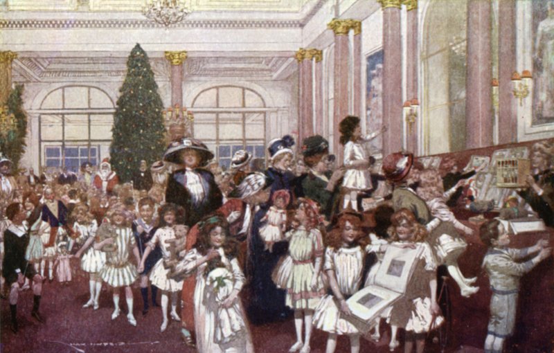 Uroczystości Świąteczne dla Dzieci, Hotel Savoy (litografia kolorowa) autorstwa English School