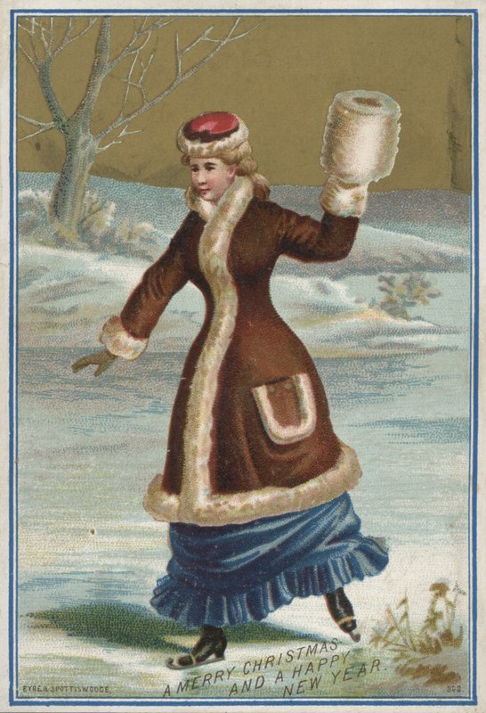 Kartka świąteczna (chromolitho) autorstwa English School