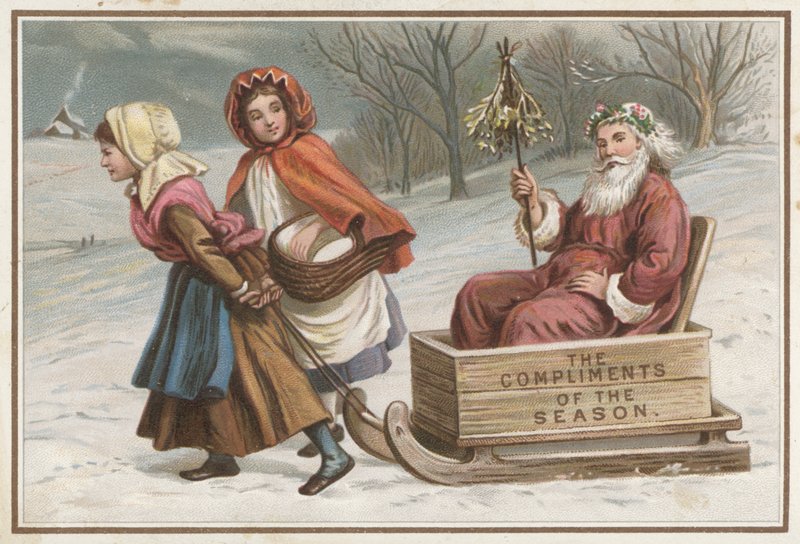 Kartka świąteczna (chromolitho) autorstwa English School