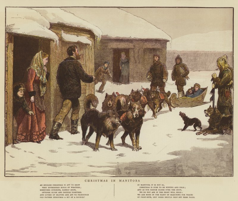 Boże Narodzenie w Manitobie (chromolitho) autorstwa English School