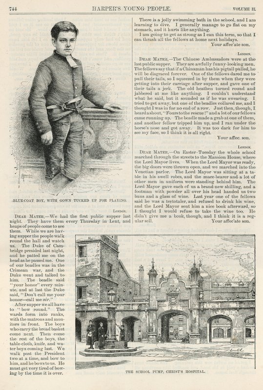 Szpital Chrystusowy i portret ucznia autorstwa English School