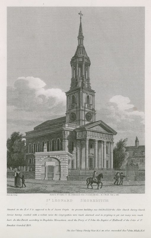 Kościół św Leonarda, Shoreditch autorstwa English School