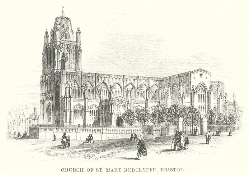 Kościół St Mary Redclyffe, Bristol (grawerunek) autorstwa English School