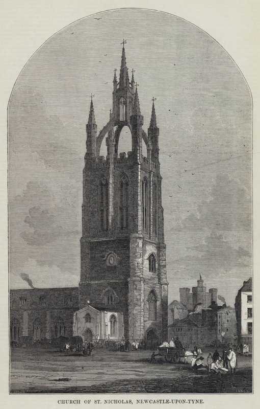 Kościół św. Mikołaja, Newcastle-upon-Tyne (rycina) autorstwa English School