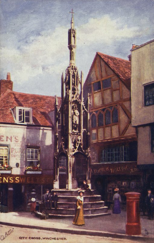 City Cross, Winchester (druk kolorowy) autorstwa English School