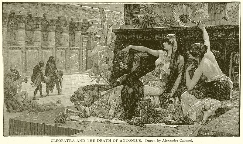 Kleopatra i śmierć Antoniusza autorstwa English School