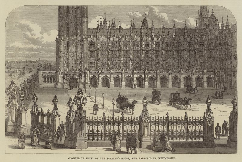 Krużganek przed Domem Marszałka, Nowy Pałac-Podwórze, Westminster (rycina) autorstwa English School