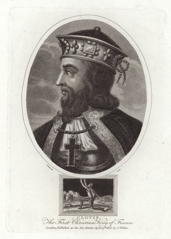 Clovis, pierwszy chrześcijański król Francji autorstwa English School