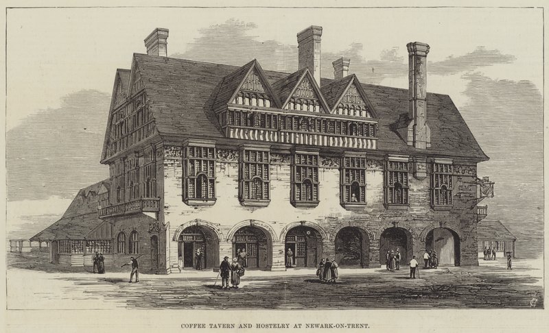 Coffee Tavern and Hostelry w Newark-on-Trent (grawerowanie) autorstwa English School