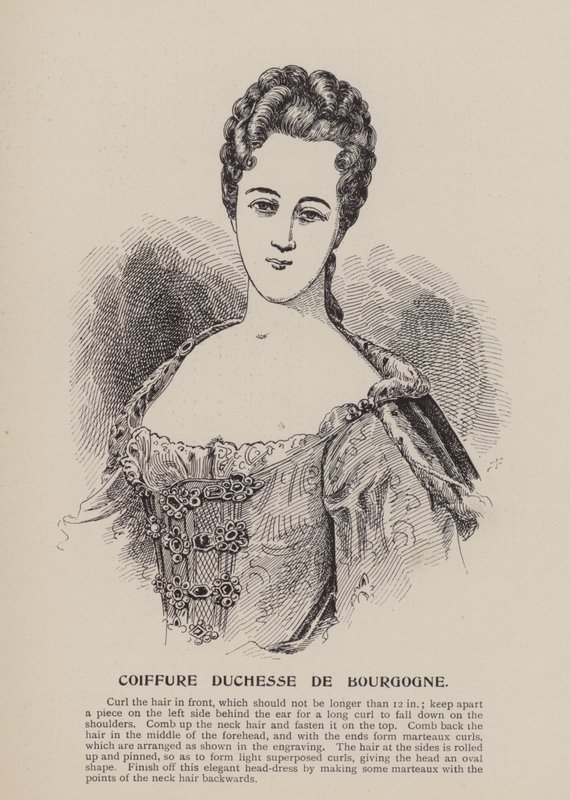 Fryzura księżnej de Bourgogne (rycina) autorstwa English School