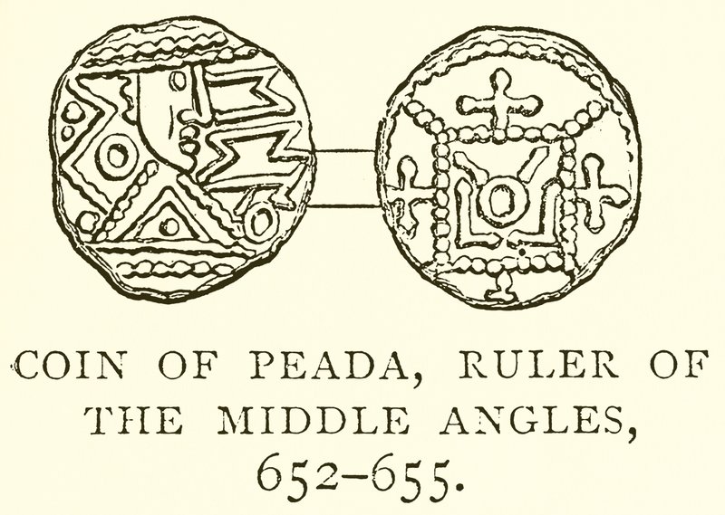 Moneta Peady, Władca Kątów Środkowych, 652-655 autorstwa English School
