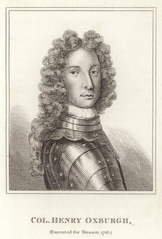 Pułkownik Henry Oxburgh, stracony za zdradę, 1716 autorstwa English School