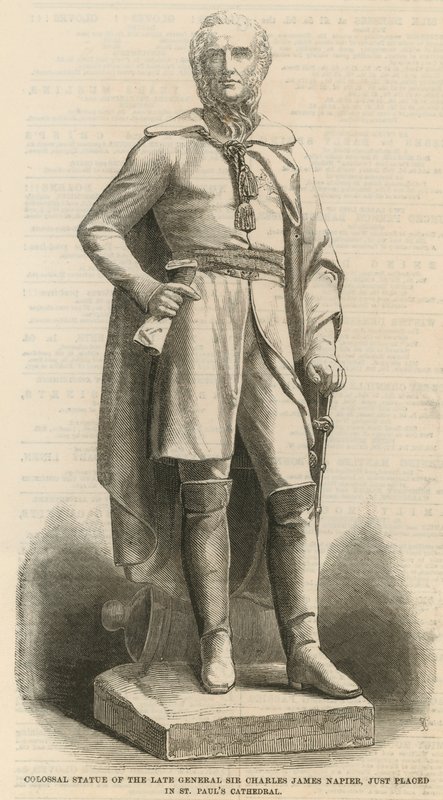Kolosalny posąg zmarłego generała Sir Charlesa Jamesa Napier autorstwa English School