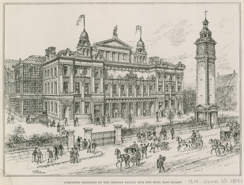 Ukończone budynki Peoples Palace, Mile End Road, East London autorstwa English School