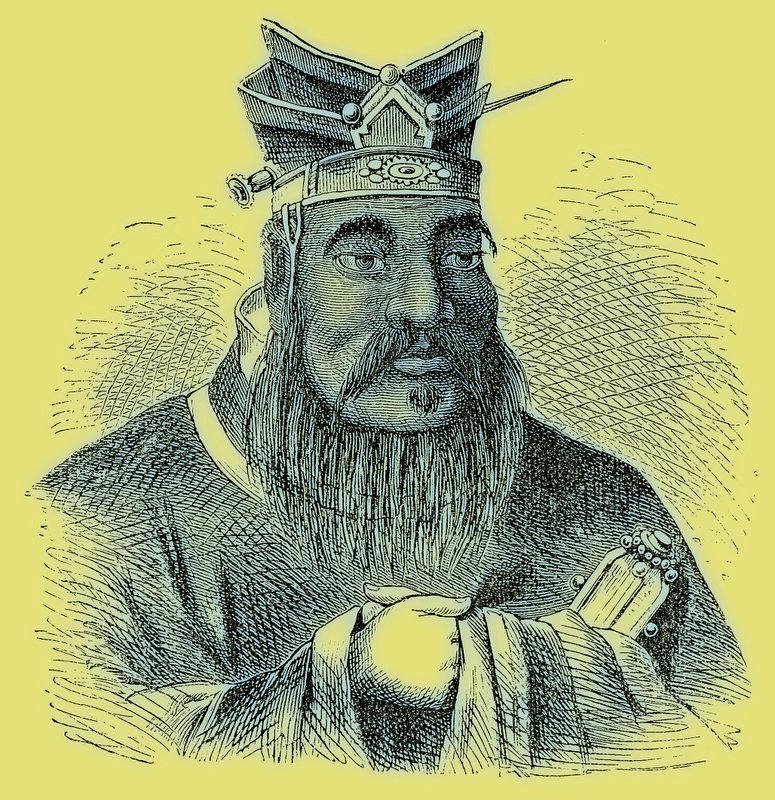 Konfucjusz, ilustracja z Ilustrowanej Historii Świata, wydana ok. 1880 r. (obraz ulepszony cyfrowo) autorstwa English School