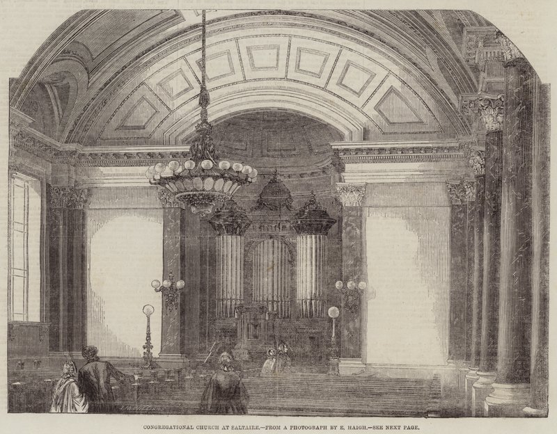 Kościół kongregacyjny w Saltaire (rycina) autorstwa English School