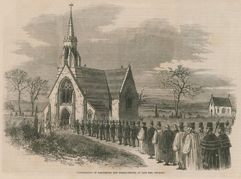 Poświęcenie nowego cmentarza Marylebone autorstwa English School