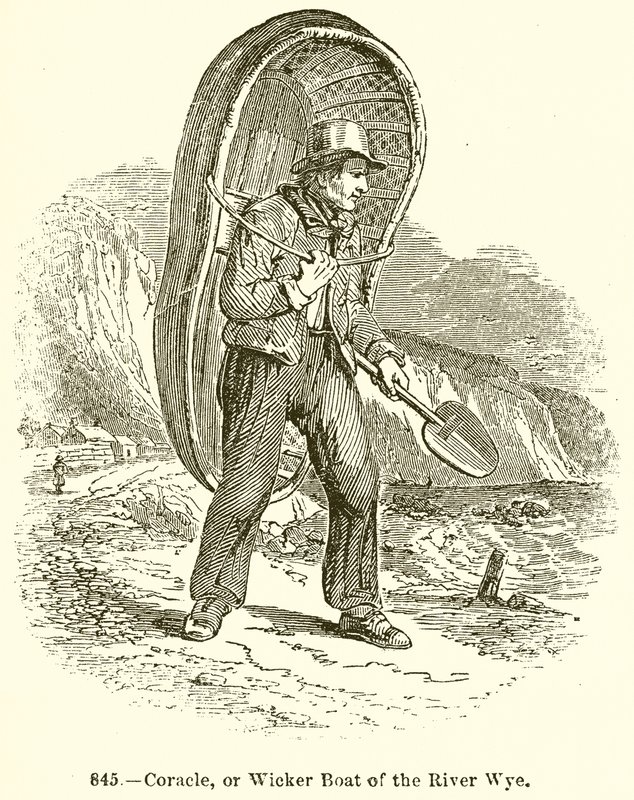 Coracle, czyli wiklinowa łódź rzeki Wye autorstwa English School