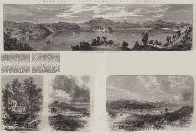 Coromandel Gold-Diggings, Nowa Zelandia (grawerowanie) autorstwa English School