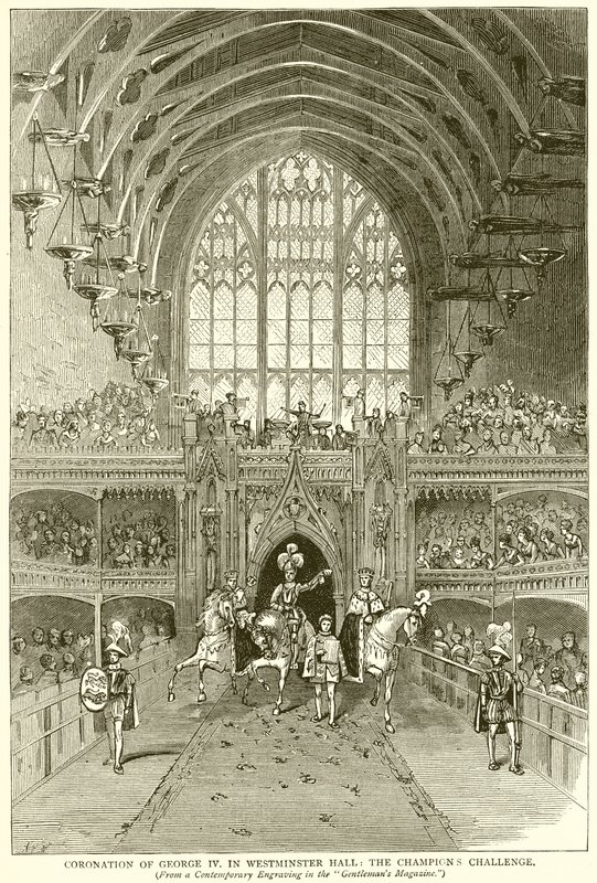 Koronacja Jerzego IV. w Westminster Hall: The Champions Challenge autorstwa English School