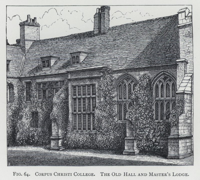 Corpus Christi College, stara hala i loża mistrza autorstwa English School