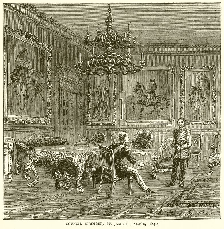 Sala Rady, Pałac św. Jakuba, 1840 autorstwa English School