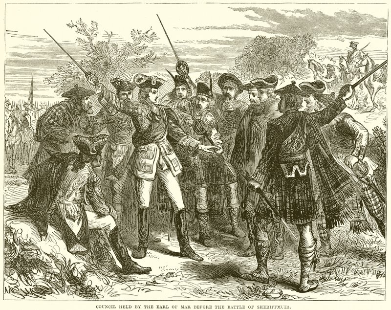 Rada sprawowana przez hrabiego Mar przed bitwą pod Sheriffmuir autorstwa English School