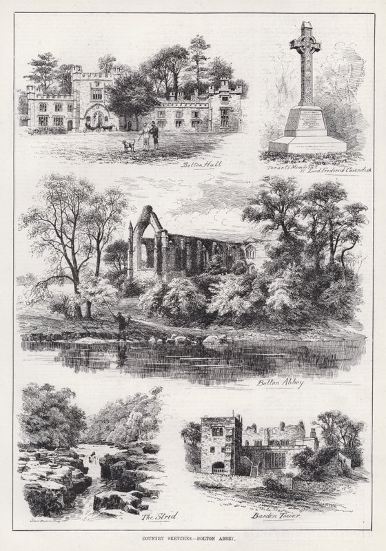 Szkice wiejskie, Opactwo Bolton (rycina) autorstwa English School