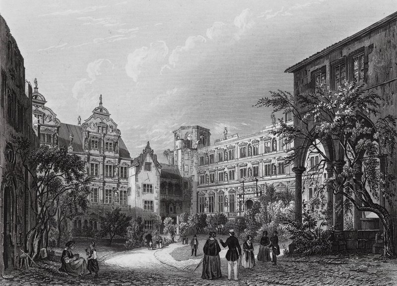 Dziedziniec sądu w Heidelbergu (rycina) autorstwa English School