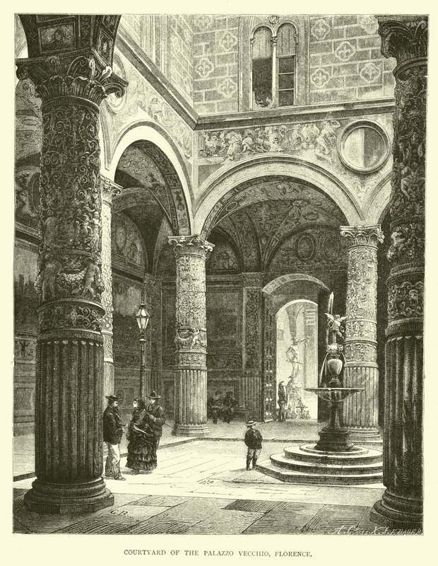 Dziedziniec Palazzo Vecchio, Florencja autorstwa English School