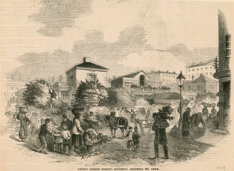Targ w Covent Garden, 22 grudnia 1849 autorstwa English School