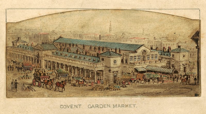 Covent Garden Market, Londyn (wc na papierze) autorstwa English School