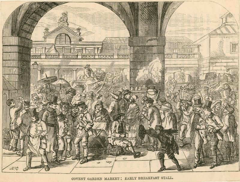 Covent Garden Market, Londyn: stoisko z wczesnymi śniadaniami autorstwa English School