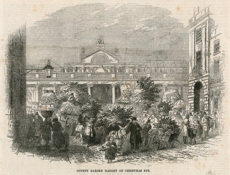 Covent Garden Market, Londyn, w Wigilię autorstwa English School