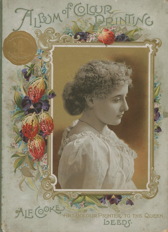 Okładka albumu kolorowego druku autorstwa Alf Cooke, Art Color Printer dla królowej autorstwa English School