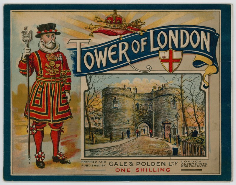 Okładka przewodnika po Tower of London autorstwa English School