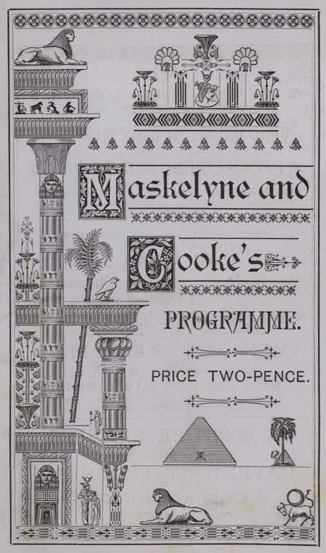 Okładka programu The Egyptian Hall autorstwa English School