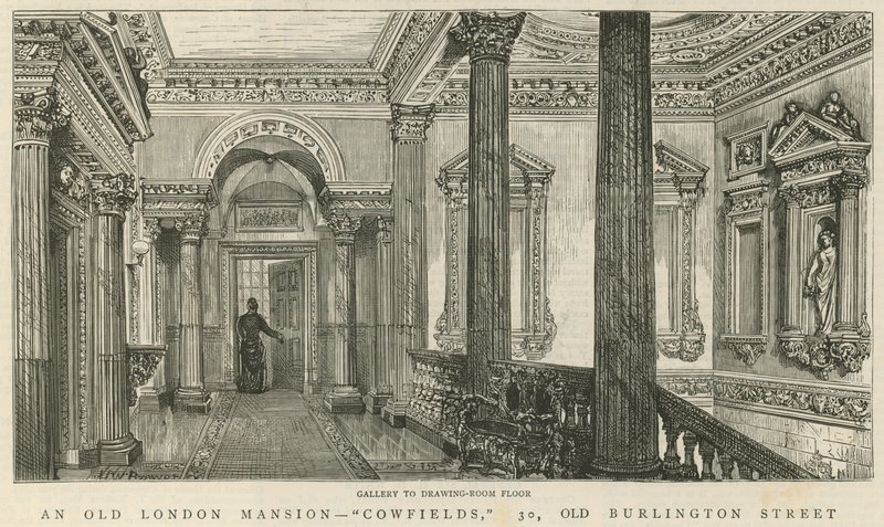 Cowfields, 30 Old Burlington Street: Galeria do salonu na piętrze autorstwa English School