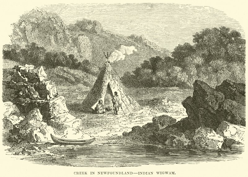 Creek w Nowej Funlandii, indyjski Wigwam autorstwa English School