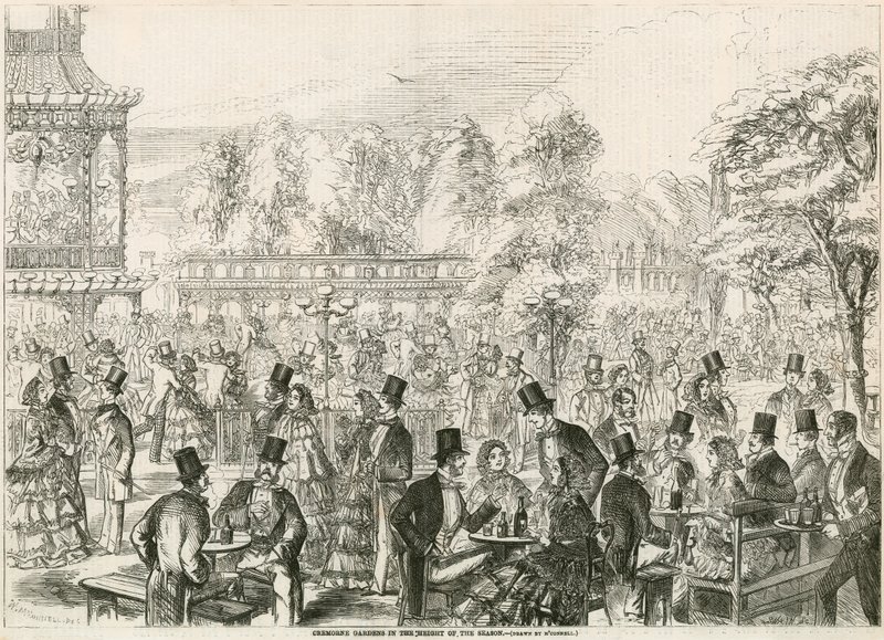 Cremorne Gardens, Londyn, w szczycie sezonu autorstwa English School