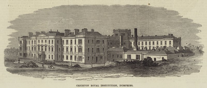 Crichton Royal Institution, Dumfries (grawerowanie) autorstwa English School