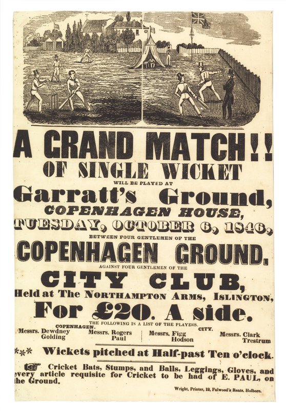 Mecz krykieta, 6 października 1846 autorstwa English School