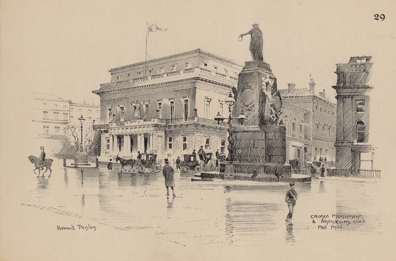 Pomnik Krymu i Klub Ateneum, Pall Mall autorstwa English School