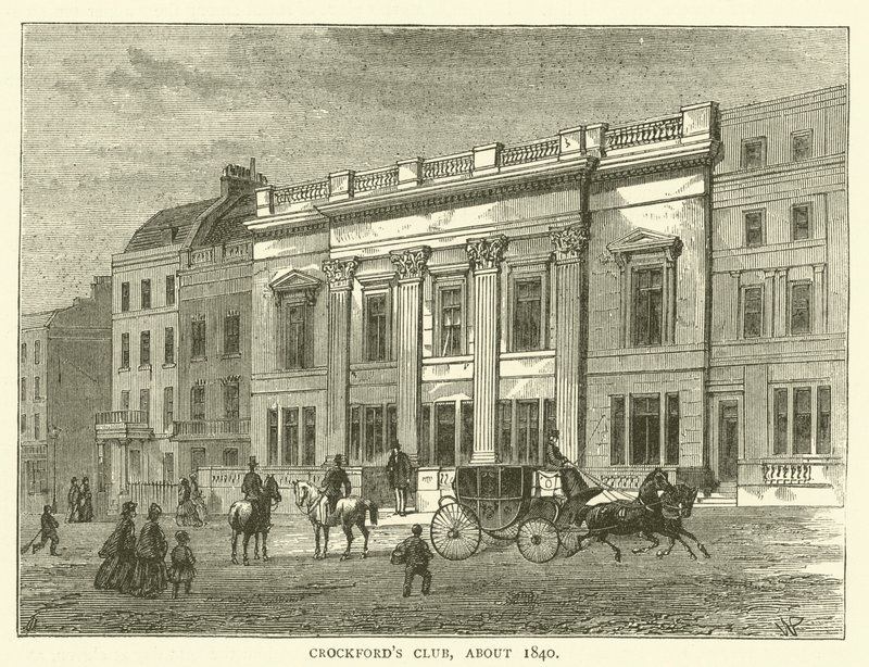 Klub Crockforda, ok. 1840 (grawerowanie) autorstwa English School