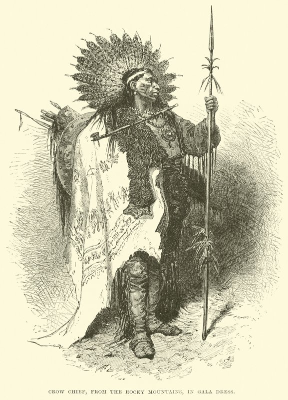 Crow Chief, z Gór Skalistych, w galowej sukience autorstwa English School