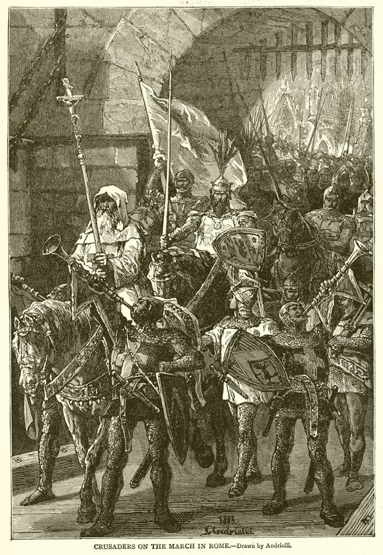 Krzyżowcy w marcu w Rzymie autorstwa English School
